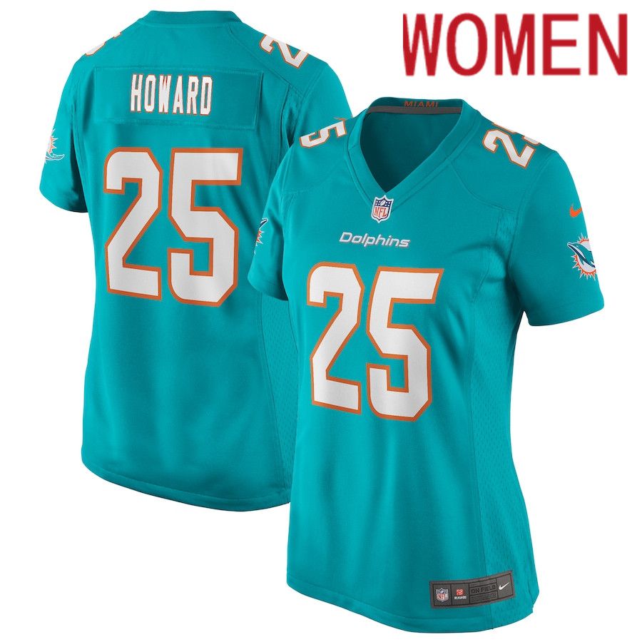Women Miami Dolphins 25 Xavien Howard Nike Green Game NFL Jersey